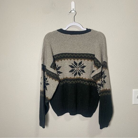 Vintage Greatland Cotton Blend Fair Isle Knit Grandpa Sweater Men's Size Large - Picture 6 of 10